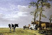 paulus potter A Husbandman with His Herd painting